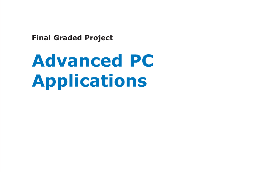 Advanced PC Applications Contents Contents