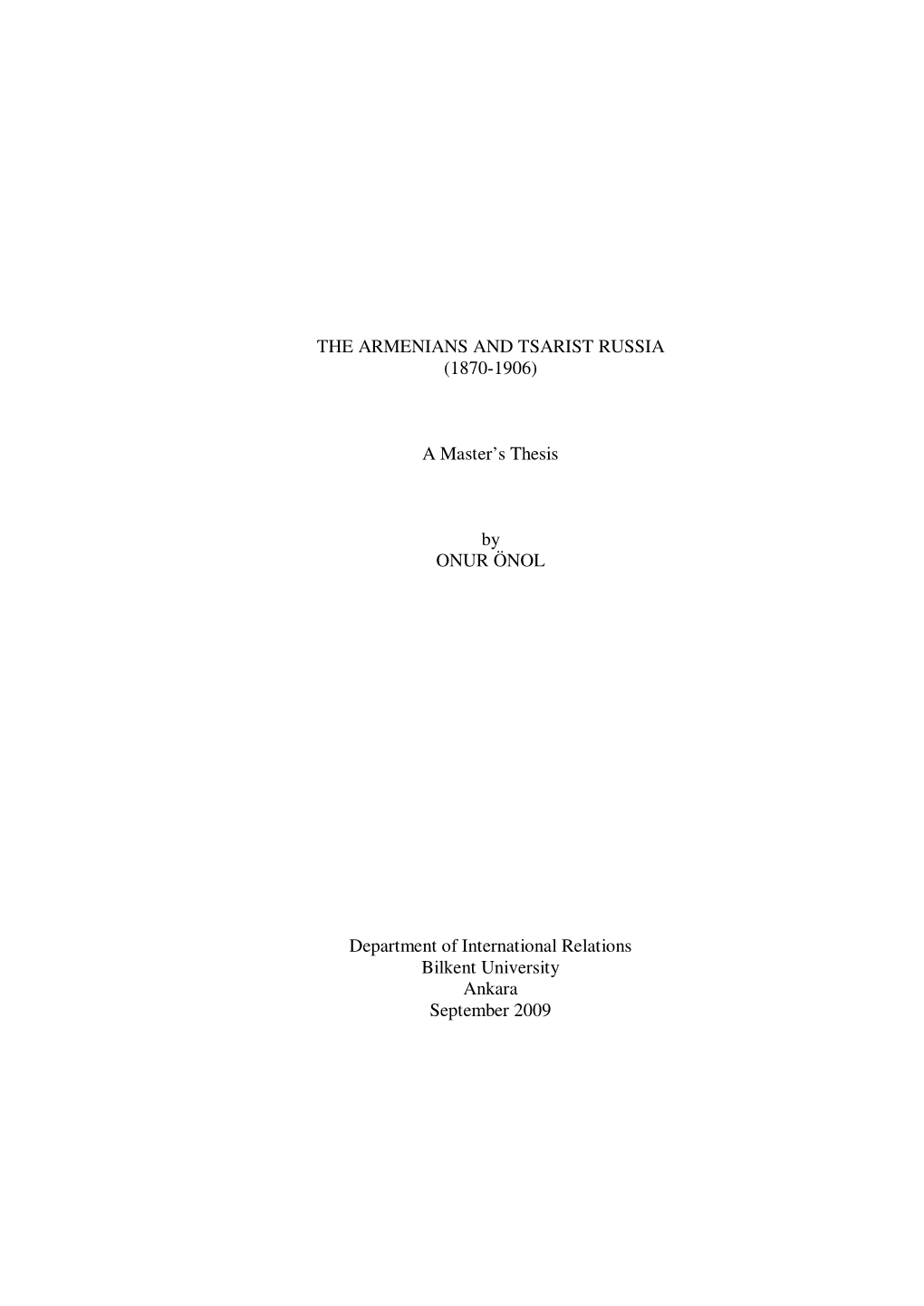 The Armenians and Tsarist Russia (1870-1906)