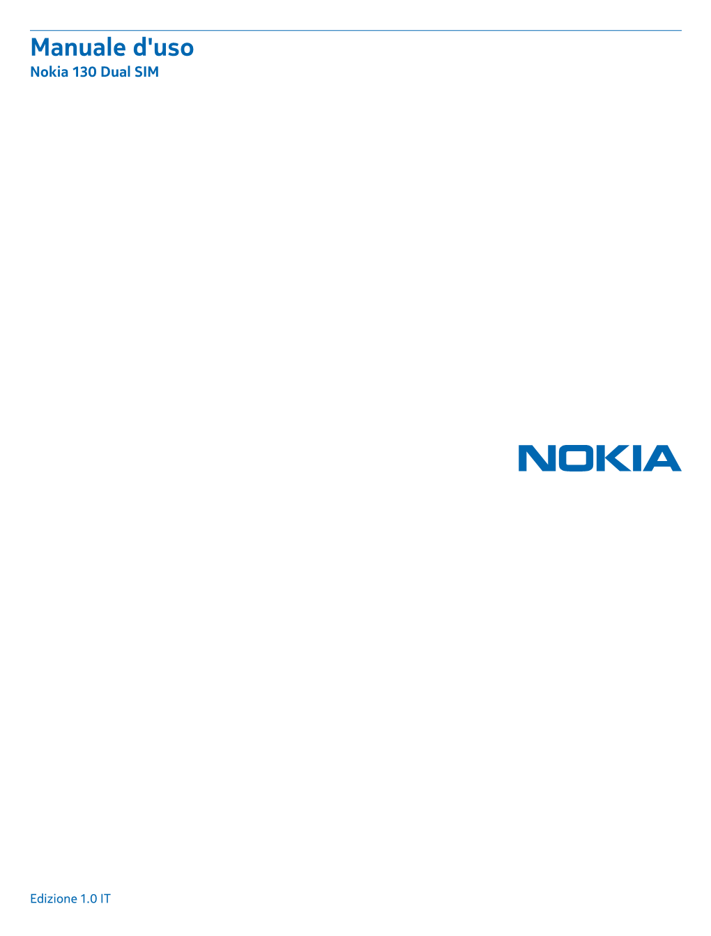 Manuale D'uso Del Nokia 130 Dual