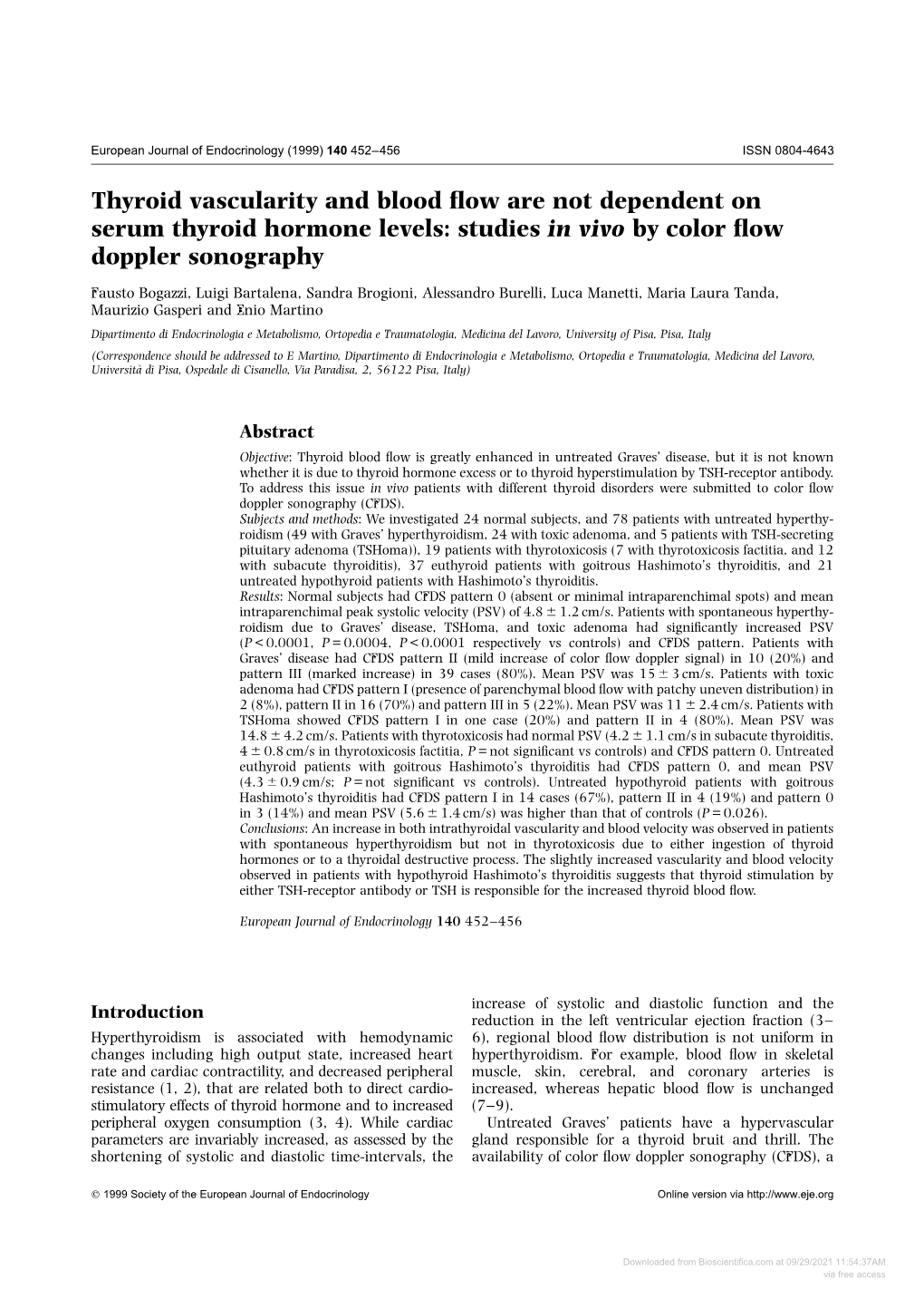 Thyroid Vascularity and Blood Flow