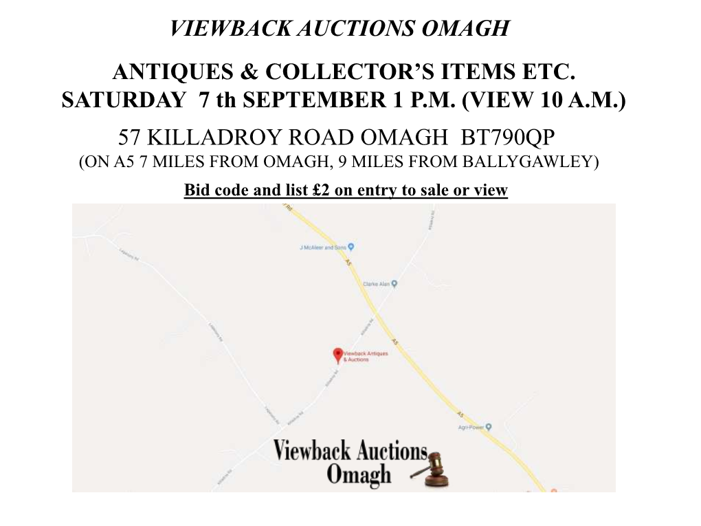 Viewback Auctions Omagh Antiques & Collector's