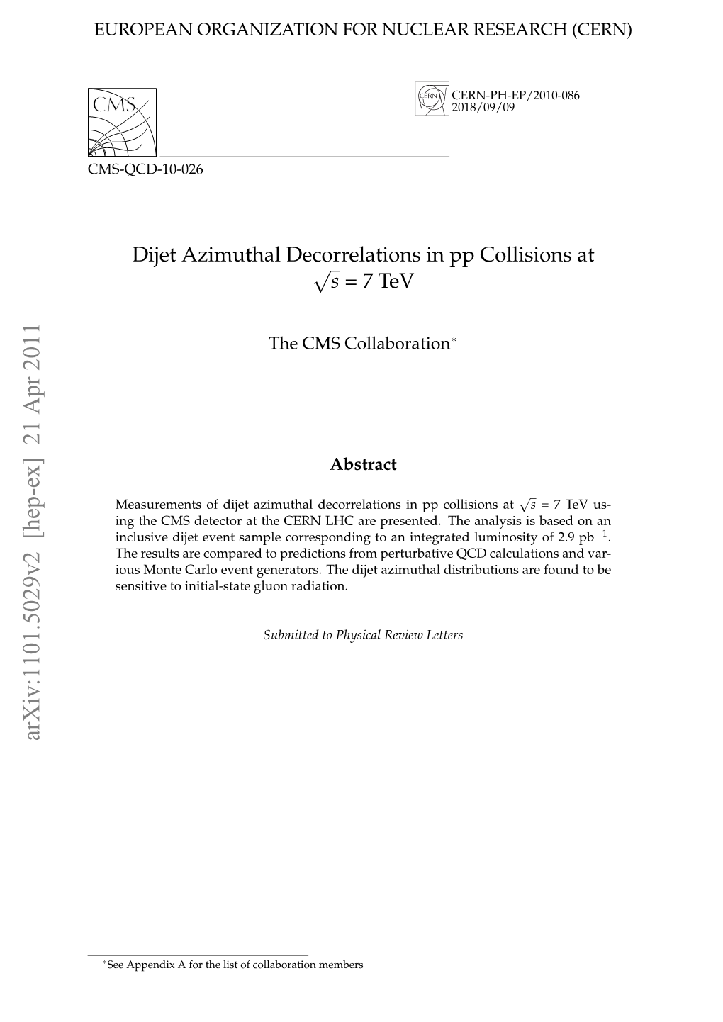 Dijet Azimuthal Decorrelations in Pp Collisions at Sqrt(S) = 7