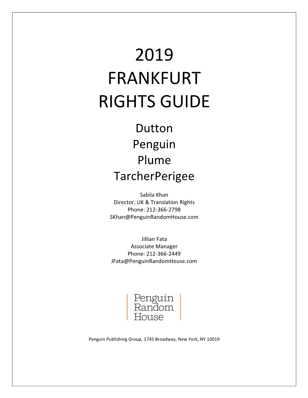 2019 Frankfurt Rights Guide