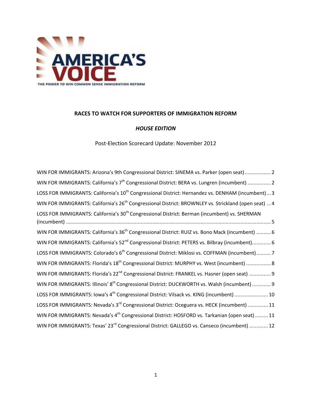 Races to Watch for Supporters of Immigration Reform