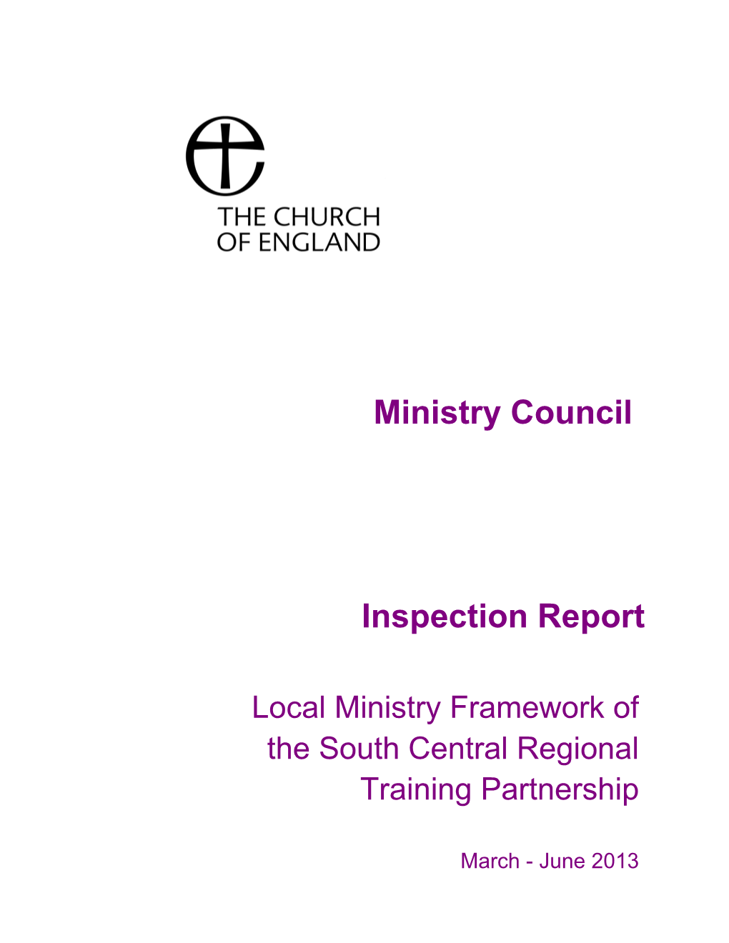 Ministry Council Inspection Report