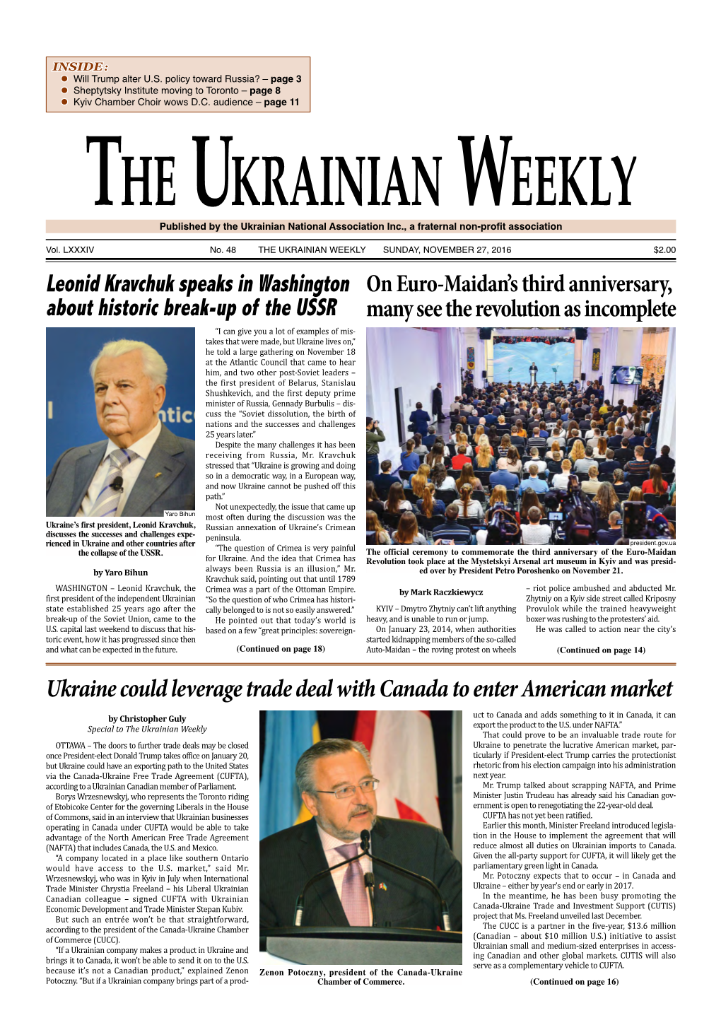 The Ukrainian Weekly, 2016