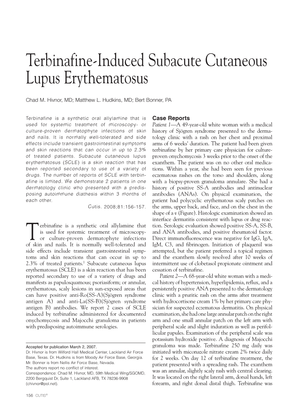 Terbinafine-Induced Subacute Cutaneous Lupus Erythematosus