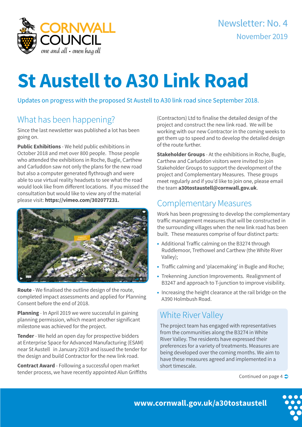 St Austell to A30 Link Road Updates on Progress with the Proposed St Austell to A30 Link Road Since September 2018