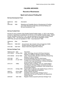 Sport and Leisure Finding Aid