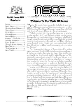 Contents Welcome to the World of Racing Orld of Racing