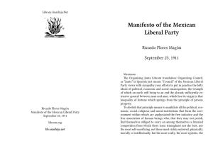 Manifesto of the Mexican Liberal Party