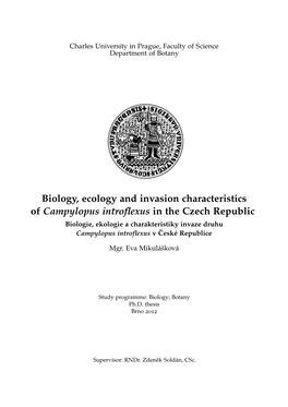 Biology, Ecology and Invasion Characteristics Of
