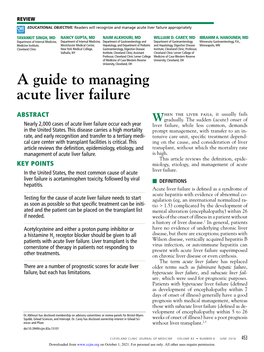 A Guide to Managing Acute Liver Failure