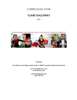 Curriculum Vitae Clare Galloway