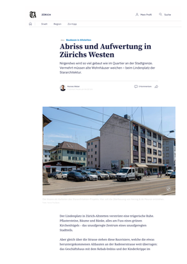 Bauboom in Altstetten – Abriss Und Aufwertung in Zürichs Westen | Tages-Anzeiger