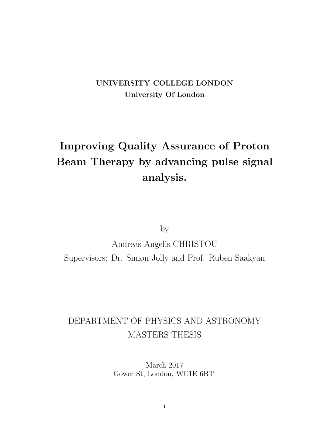 Improving Quality Assurance of Proton Beam Therapy by Advancing Pulse Signal Analysis