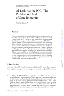 Al-Bashir & the ICC: the Problem of Head of State Immunity