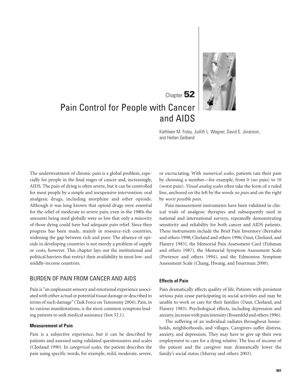 Pain Control for People with Cancer and AIDS