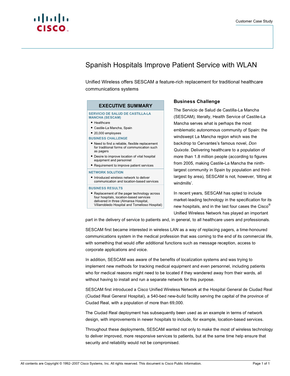 Spanish Hospitals Improve Patient Service with WLAN