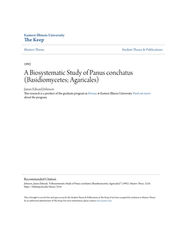 A Biosystematic Study of Panus Conchatus