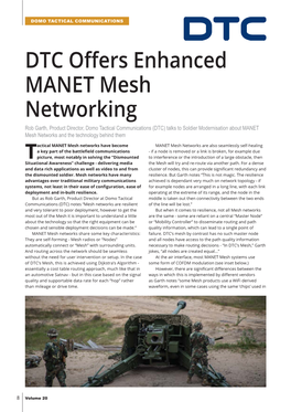 DTC Offers Enhanced MANET Mesh Networking
