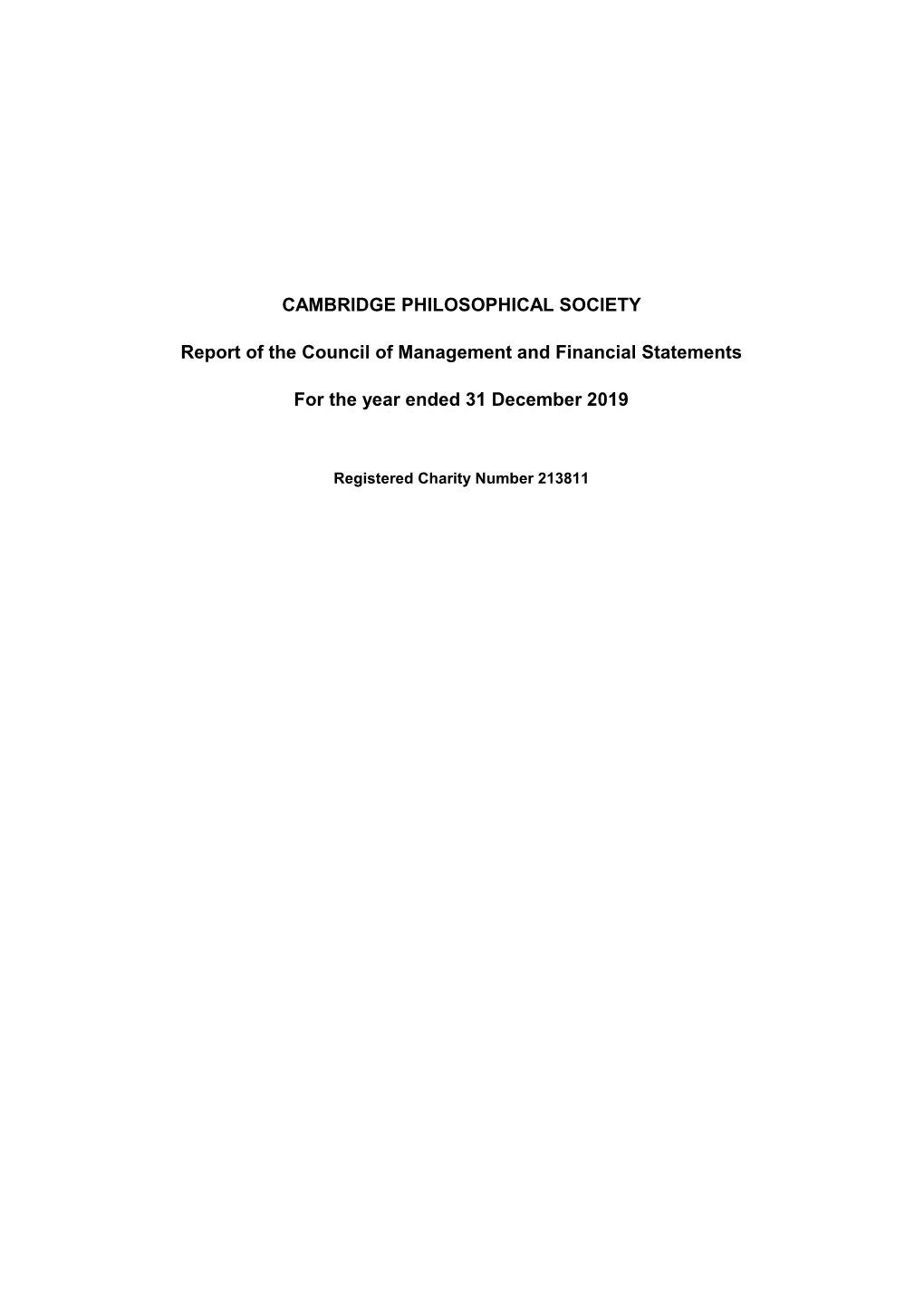 Trustee Report 2019