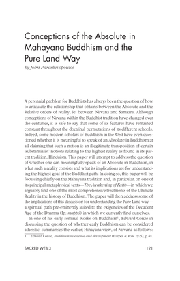 Conceptions of the Absolute in Mahayana Buddhism and the Pure Land Way by John Paraskevopoulos