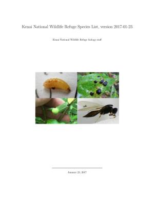 Kenai National Wildlife Refuge Species List, Version 2017-01-23