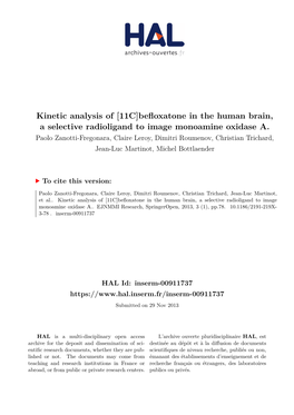[11C]Befloxatone in the Human Brain, a Selective Radioligand to Image Monoamine Oxidase A