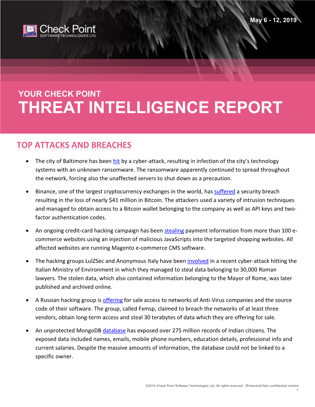 Check Point Threat Intelligence Bulletin