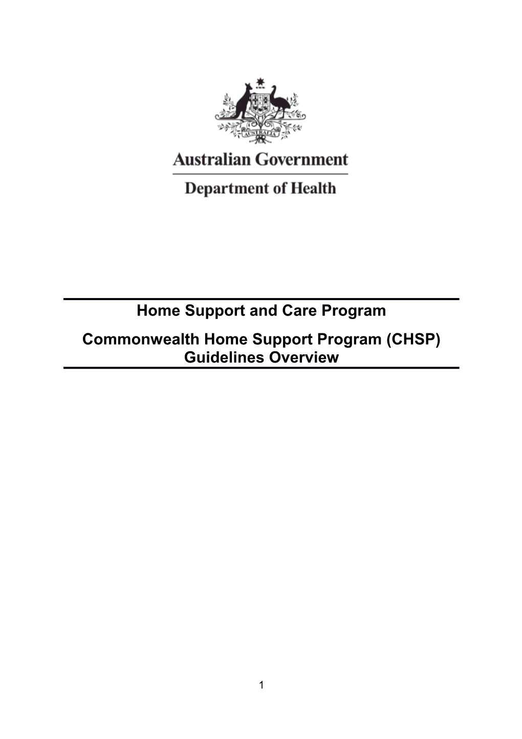 Commonwealth Home Support Programme Guidelines