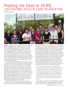 Planting the Seed of HOPE: Cultivating Health Care in Houston by Thu Huong Vu