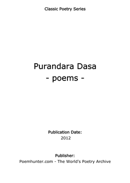 Purandara Dasa - Poems