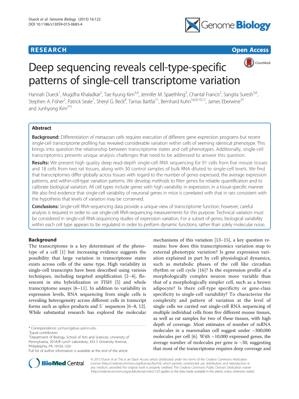 Deep Sequencing Reveals Cell-Type-Specific