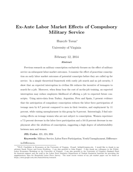 Ex-Ante Labor Market Effects of Compulsory Military Service