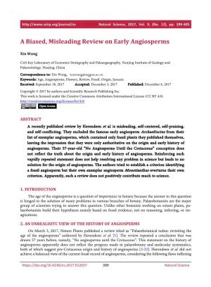 A Biased, Misleading Review on Early Angiosperms