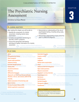 The Psychiatric Nursing Assessment Christine Carniaux-Moran 3