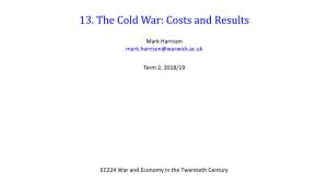 13. the Cold War: Costs and Results