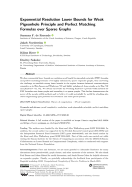 Exponential Resolution Lower Bounds for Weak Pigeonhole Principle and Perfect Matching Formulas Over Sparse Graphs