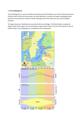 1. the Archipelago Sea the Archipelago Sea Is a Part of The