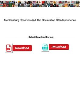 Mecklenburg Resolves and the Declaration of Independence