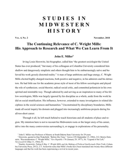 The Continuing Relevance of C. Wright Mills: His Approach to Research and What We Can Learn from It