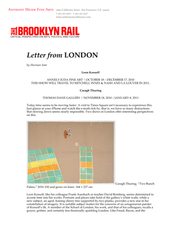 Letter from LONDON by Sherman Sam