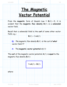 The Magnetic Vector Potential.Doc 1/5