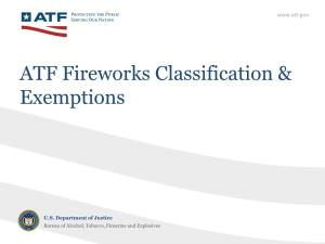 ATF Fireworks Classification & Exemptions