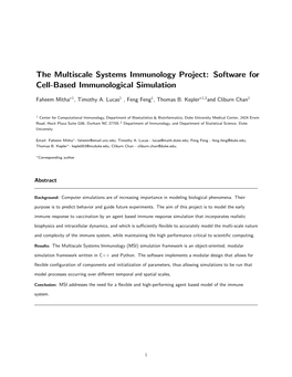 The Multiscale Systems Immunology Project: Software for Cell-Based Immunological Simulation