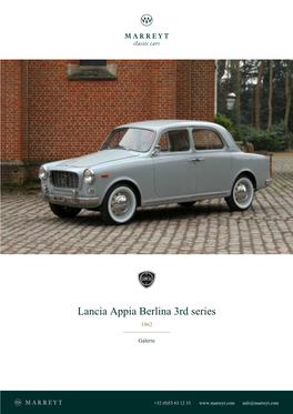 Lancia Appia Berlina 3Rd Series 1962