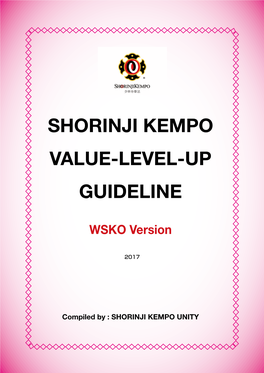 Shorinji Kempo Value-Level-Up Guideline