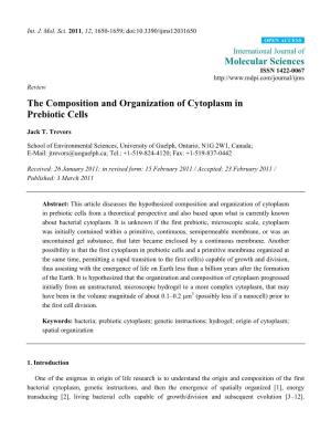 The Composition and Organization of Cytoplasm in Prebiotic Cells