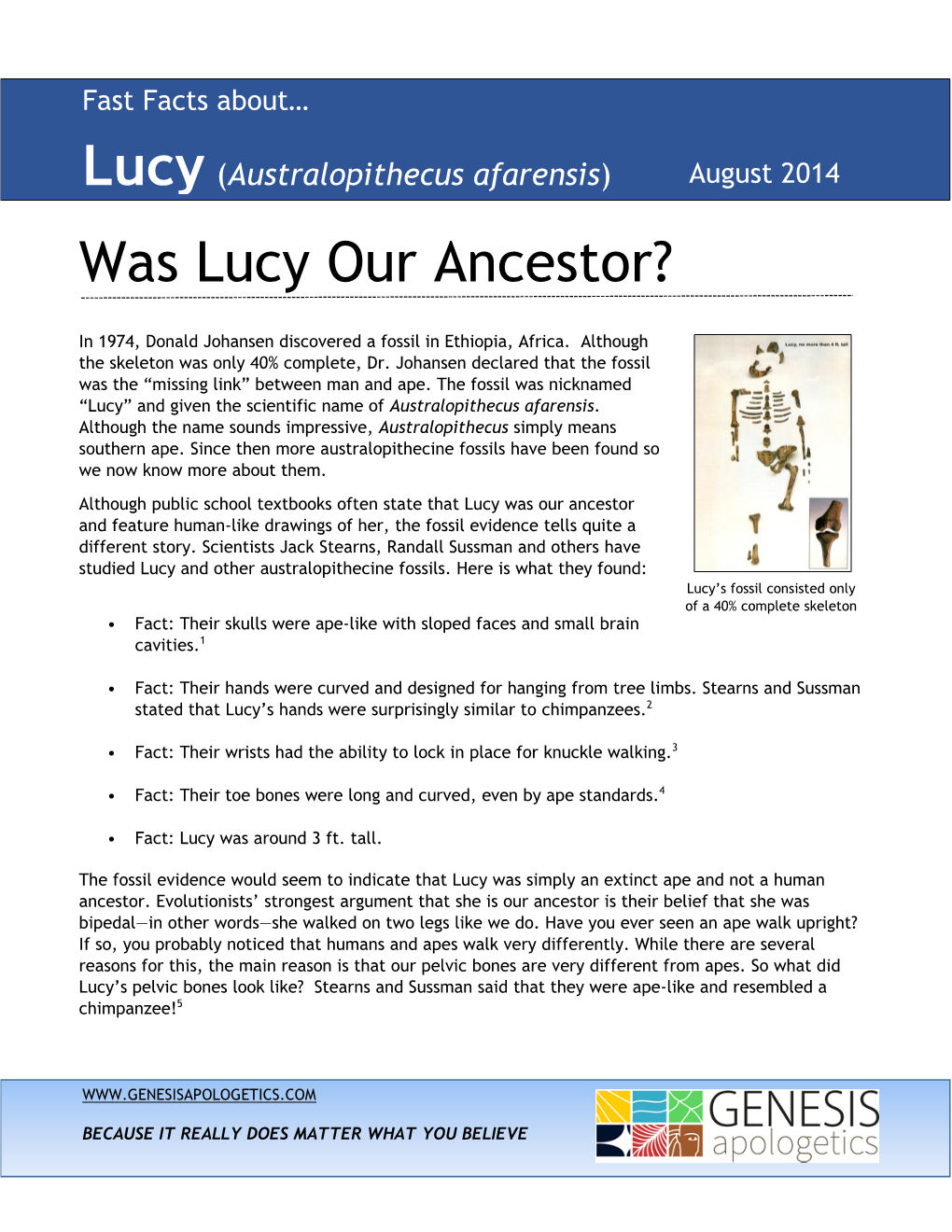 Was Lucy Our Ancestor?